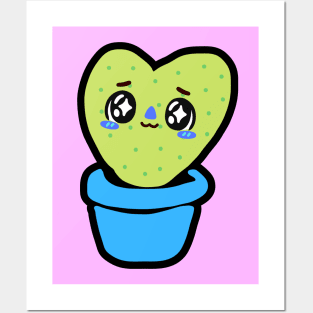 Heart Cactus Kawaii Posters and Art